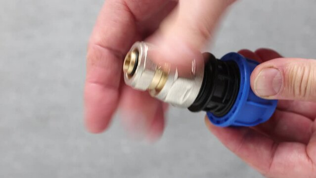 Adapter fitting for HDPE pipe connections to metal threads for connecting polyethylene pipes to metal pipes.