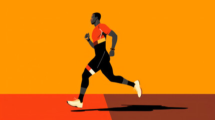 man running athlete, jog sport lifestyle generative ai