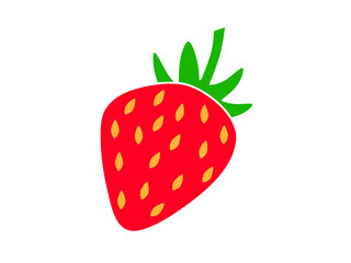 Fototapeta premium red strawberry vector on white background.strawberry icon