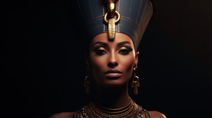 Depiction of The Ancient Egyptian Queen Nefertiti - obrazy, fototapety, plakaty