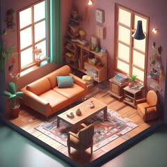 living room with a window