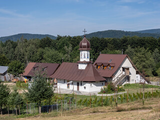 The church and hermitage of St. John the Baptizer, at the foothill of the mountain Parang, in Bumbesti Jiu, Romania. It is a hermitage of old rite Christian monks.