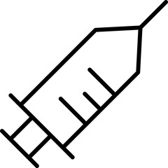Syringe Simple Outline Sign. Suitable for books, stores, shops. Editable stroke in minimalistic outline style. Symbol for design