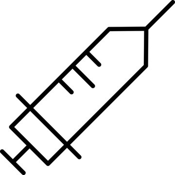 Syringe Vector Sign. Suitable for books, stores, shops. Editable stroke in minimalistic outline style. Symbol for design