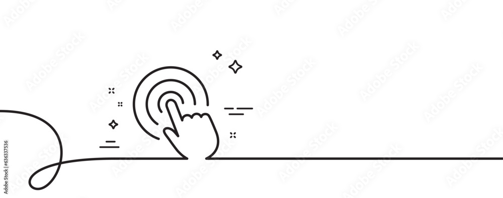 Aufkleber hand click line icon. continuous one line with curl. finger touch sign. cursor pointer symbol. click