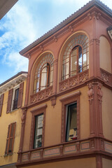 Fototapeta na wymiar Historic building along via Emilia at Tortona, Italy