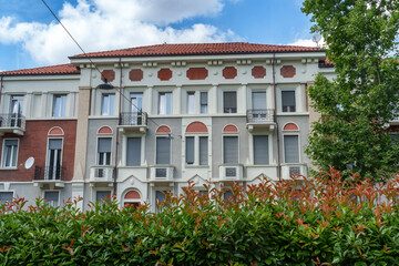 Facade of historic palace at Voghera