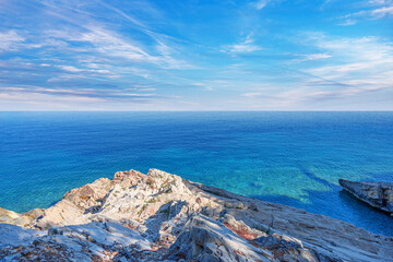 Seascape. Summer warm Adriatic sea and blue sky.