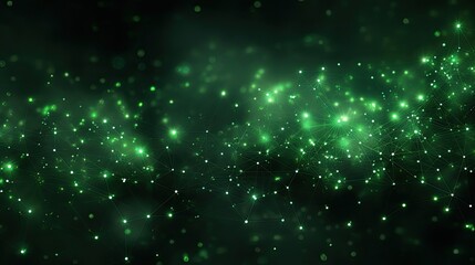 Big Data Complex on Green Three-Dimensional Abstract Background with Binary Code and Lines Plexus. AI Science Arcade Business Concept: Generative AI