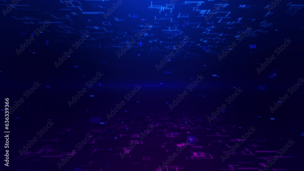 Wall mural modern abstract digital technology background, innovation. cyberspace particles data network connect