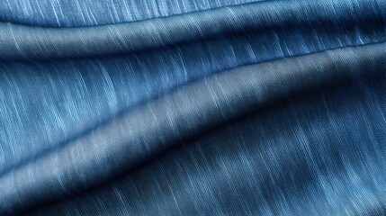 Blue Denim Jeans Fabric Closeup. Texture Background of Denim Surface - Clothing Apparel Detail with Nobody in Sight