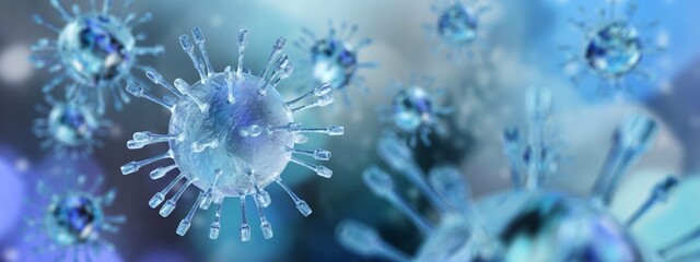 virus close-up, bacteria, 3d rendering