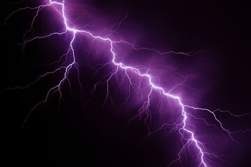 Close-up of vibrant purple lightning. Generative AI