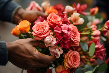 beautiful bouquet of flowers gift for a girl generative ai