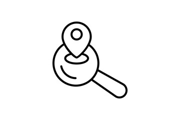 Search Engine Optimization Location icon. Icon related to Search Engine Optimization. suitable for web site design, app, user interfaces. line icon style. Simple vector design editable