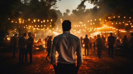 Groom in a festive evening atmosphere