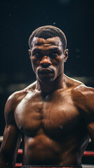 Fototapeta na wymiar In the Ring of Dreams: African American Boxer's Pursuit of Greatness, Generative AI