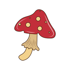 Cute clipart in autumn style with a fly agaric