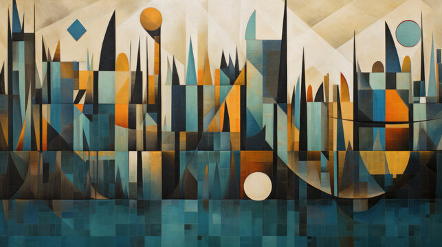 Beautiful abstract painting illustration (AI Generated) 