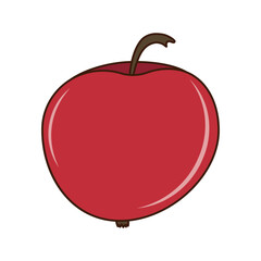 Cute clipart in autumn style with a apple