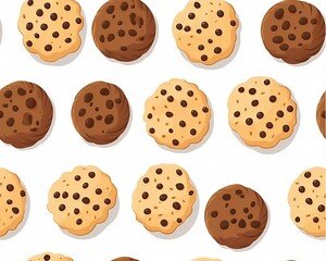 Seamless Pattern Cookies and Coffee and Sweets 