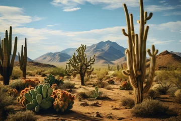 Deurstickers landscape of cactus in the desert © ananda