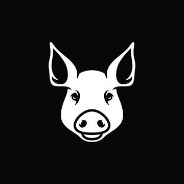 pig head logo vector icon illustration