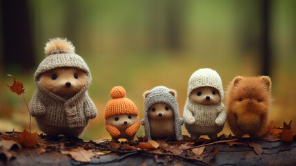 Adorable autumn fantasy critters for desktop backgrounds etc