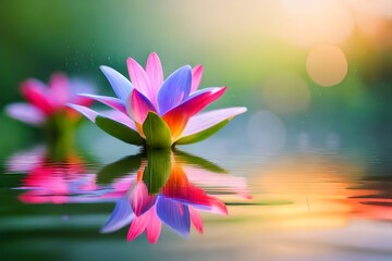 pink lotus flower in water