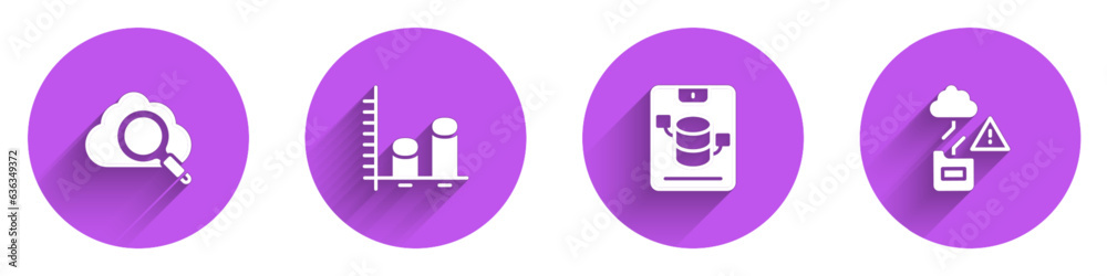 Poster set search cloud computing, data analysis, server, data, web hosting and cloud technology data trans