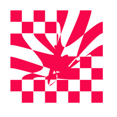 Naklejka premium Wavy Checkerboard Pattern