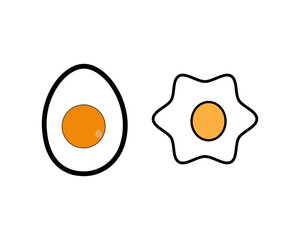 Egg icon vector logo design template flat style