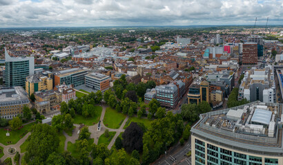Wide Aerial Panorama of Reading Town Centre, United Kingdom