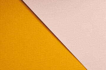 Rough kraft paper background, paper texture beige yellow colors. Mockup with copy space for text.