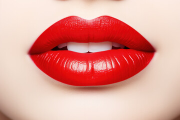 Fototapeta premium Beautiful lips (AI Generated) 