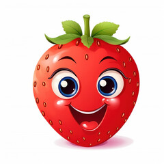 Obraz premium Happy strawberry (AI Generated) 