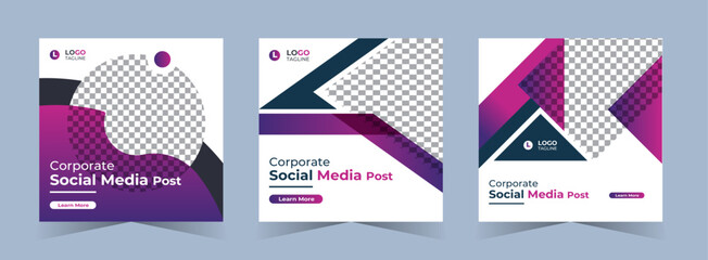 Digital business marketing banner for square social media Instagram post template