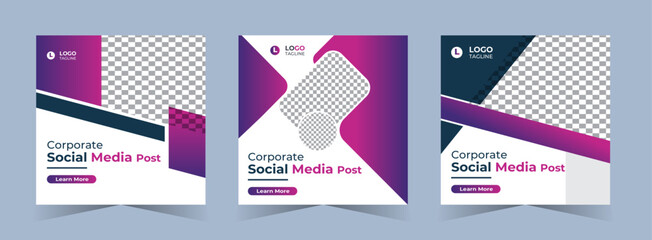 Digital business marketing banner for square social media Instagram post template