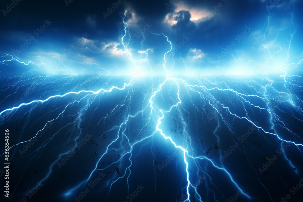 Poster lightning strike colored 3d rendering element