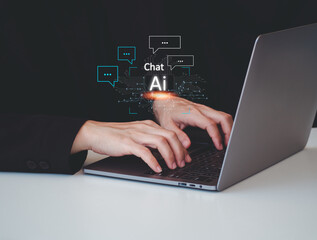 AI, Artificial Intelligence, technology smart robot AI, artificial intelligence by enter command...