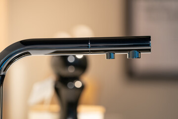 Close up to Faucet in Luxury warming light moment.