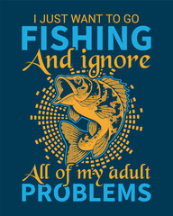 Fishing T-shirt Design, Fishing tee, Fishing sticker Design, Fishing vector artwork