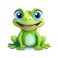 Fototapeta premium Cute cartoon frog illustration (AI Generated) 