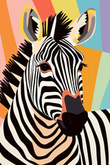 Fototapeta na wymiar Cute cartoon zebra illustration (AI Generated) 