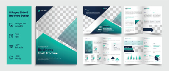 Corporate Business Bi-fold Brochure Design Template
