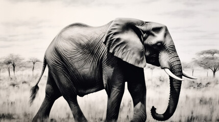 Beautiful elephant wildlife style photography (AI Generated) 