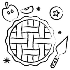Hand drawn Apple pie icon