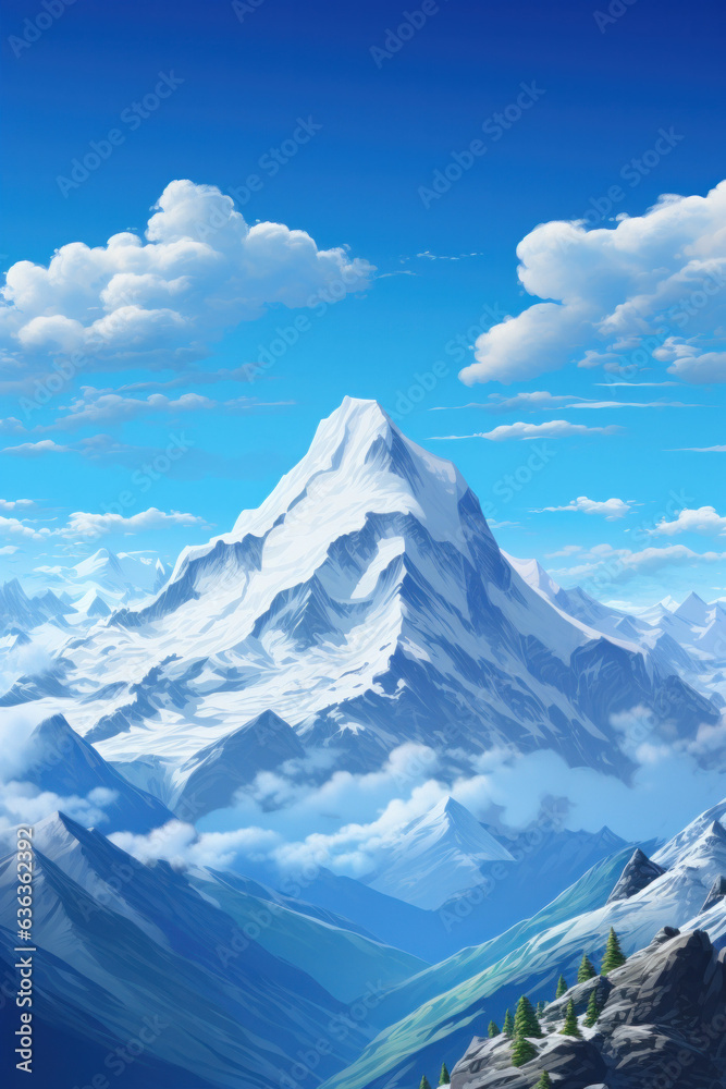 Wall mural beautiful mountains (ai generated)