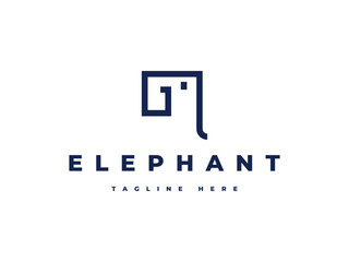 Obraz premium abstract minimal elephant logo design