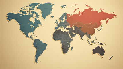 Fototapeta na wymiar World map (AI generated)
